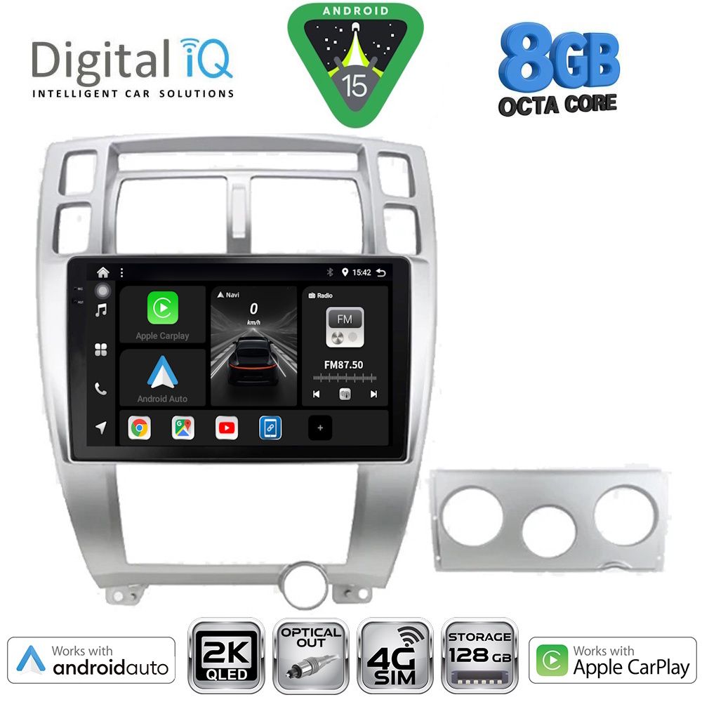 DIGITAL IQ BXK 20241SL_CPAA (10inc) MULTIMEDIA TABLET for HYUNDAI TUCSON mod. 2004-2010 (SILVER)