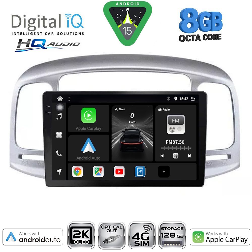 DIGITAL IQ BXK 20249SL_CPAA (9inc) MULTIMEDIA TABLET for HYUNDAI ACCENT mod. 2005-2012 (SILVER)