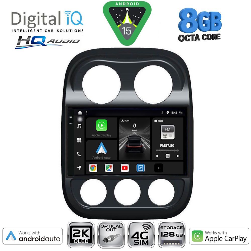 DIGITAL IQ BXK 20277_CPAA (10inc) MULTIMEDIA TABLET for JEEP COMPASS - PATRIOT mod. 2007-2016
