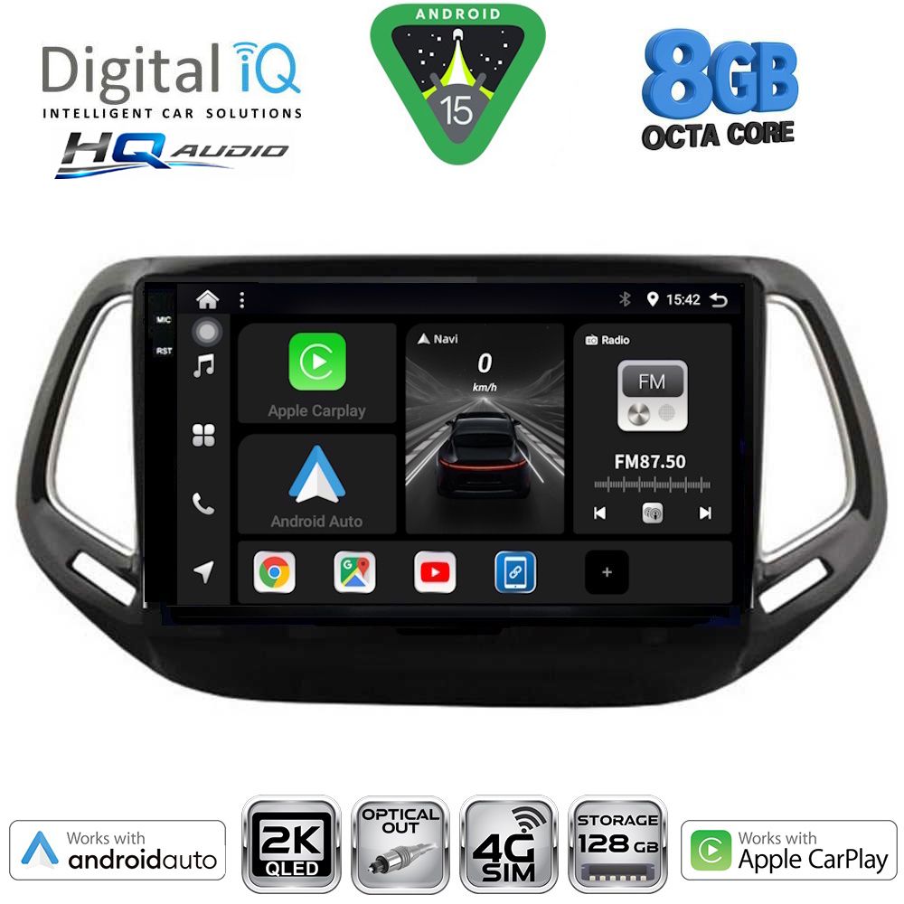 DIGITAL IQ BXK 20278_CPAA (10inc) MULTIMEDIA TABLET for JEEP COMPASS mod. 2016-2021