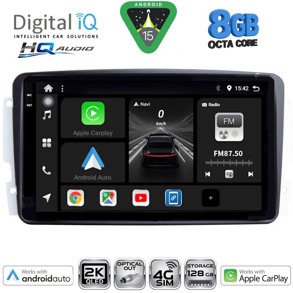 DIGITAL IQ BXK 20401_CPAA (9inc) MULTIMEDIA TABLET for MERCEDES CLK (W209) mod. 2000-2004