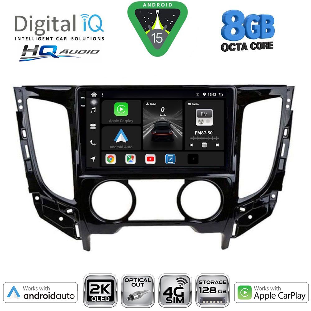 DIGITAL IQ BXK 20437_CPAA A/C (9inc) MULTIMEDIA TABLET for MITSUBISHI L200 mod. 2015-2019 with A/C