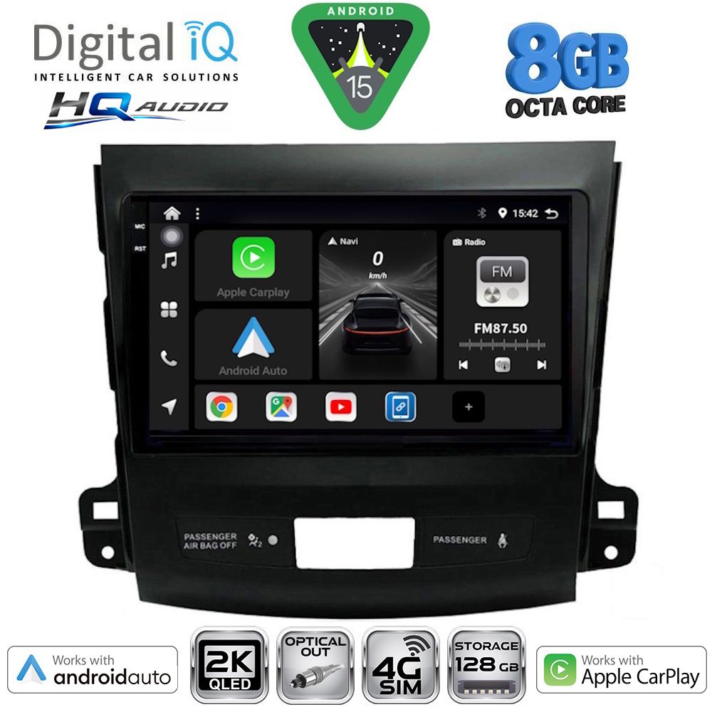 DIGITAL IQ BXK 20442_CPAA (9inc) MULTIMEDIA TABLET for CITROEN C-CROSSER | MITSUBISHI OUTLANDER | PEUGEOT 4007 mod. 2006-2012