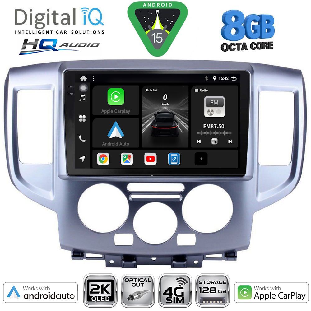 DIGITAL IQ BXK 20458SL_CPAA (9inc) MULTIMEDIA TABLET for NISSAN NV 200 mod. 2009-2020 (SILVER)