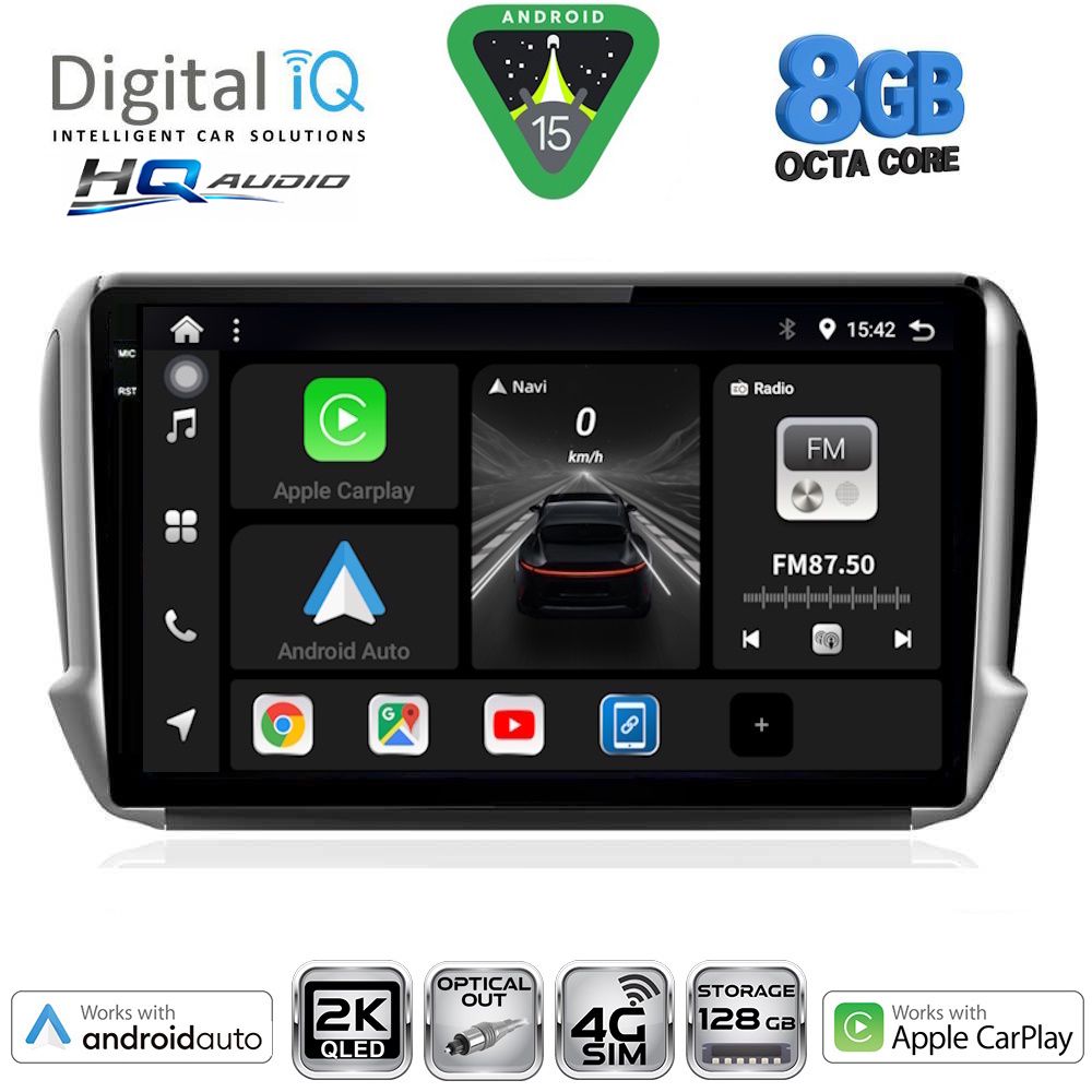 DIGITAL IQ BXK 20508_CPAA (10inc) MULTIMEDIA TABLET for PEUGEOT 208-2008 mod. 2012-2021