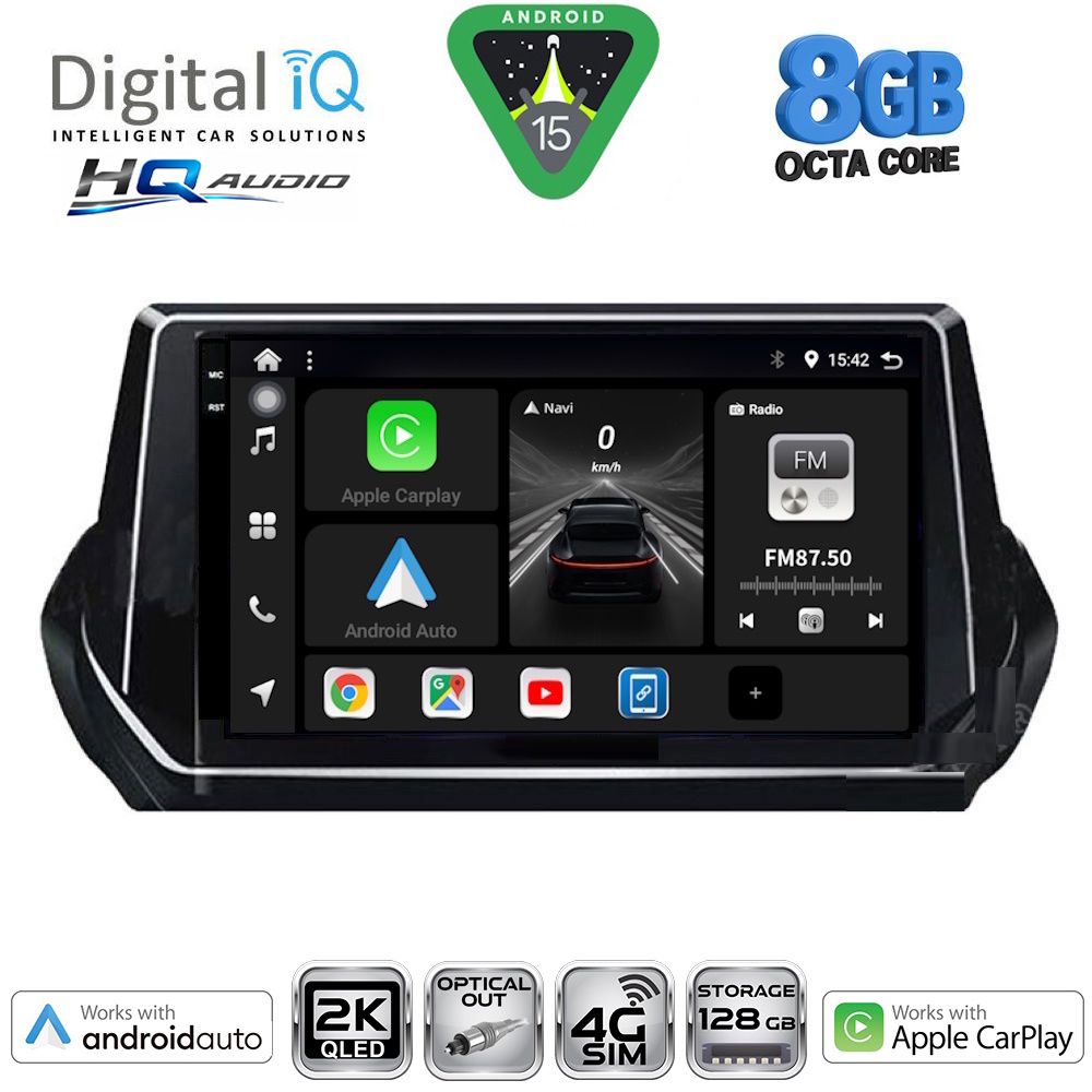 DIGITAL IQ BXK 20509_CPAA (9inc) MULTIMEDIA TABLET for PEUGEOT 208 – 2008 mod. 2021>