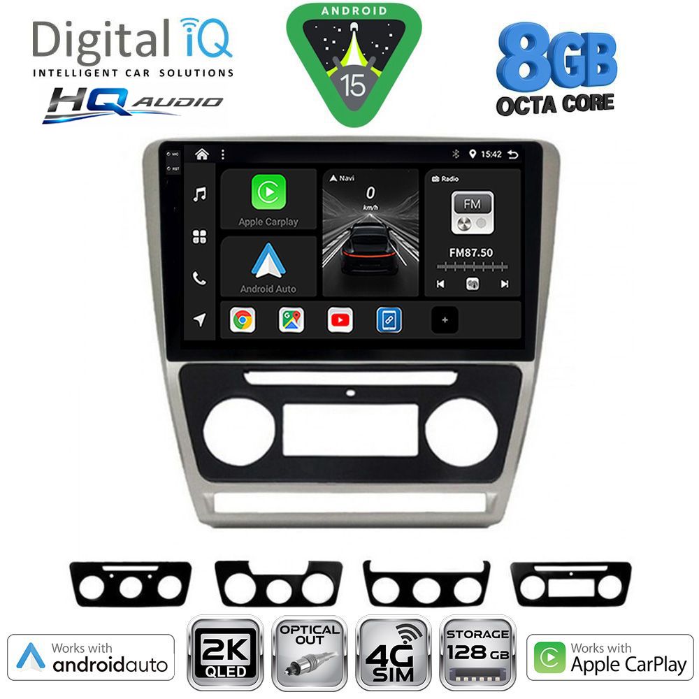 DIGITAL IQ BXK 20595SL_CPAA (10inc) MULTIMEDIA TABLET for SKODA OCTAVIA 5 mod. 2005-2012 (SILVER)