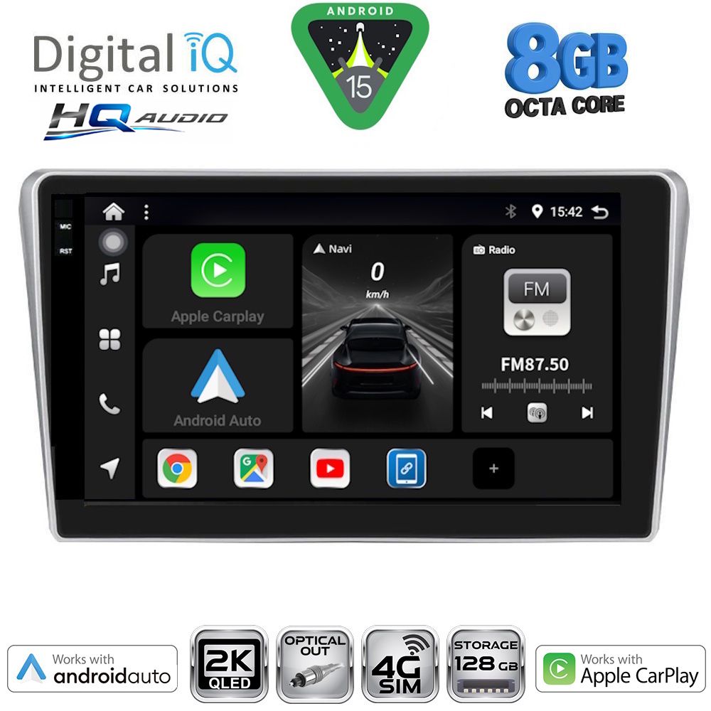 DIGITAL IQ BXK 20704SL_CPAA (9inc) MULTIMEDIA TABLET for TOYOTA AVENSIS (T25) mod. 2003-2009 (SILVER)