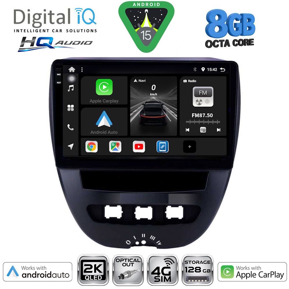 DIGITAL IQ BXK 20707_CPAA (10inc) MULTIMEDIA TABLET for CITROEN C1-PEUGEOT 107-TOYOTA AYGO mod. 2005-2014