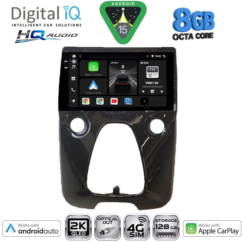 DIGITAL IQ BXK 20708_CPAA A/C (10inc) MULTIMEDIA TABLET for CITROEN C1-PEUGEOT 108-TOYOTA AYGO mod. 2014-2022