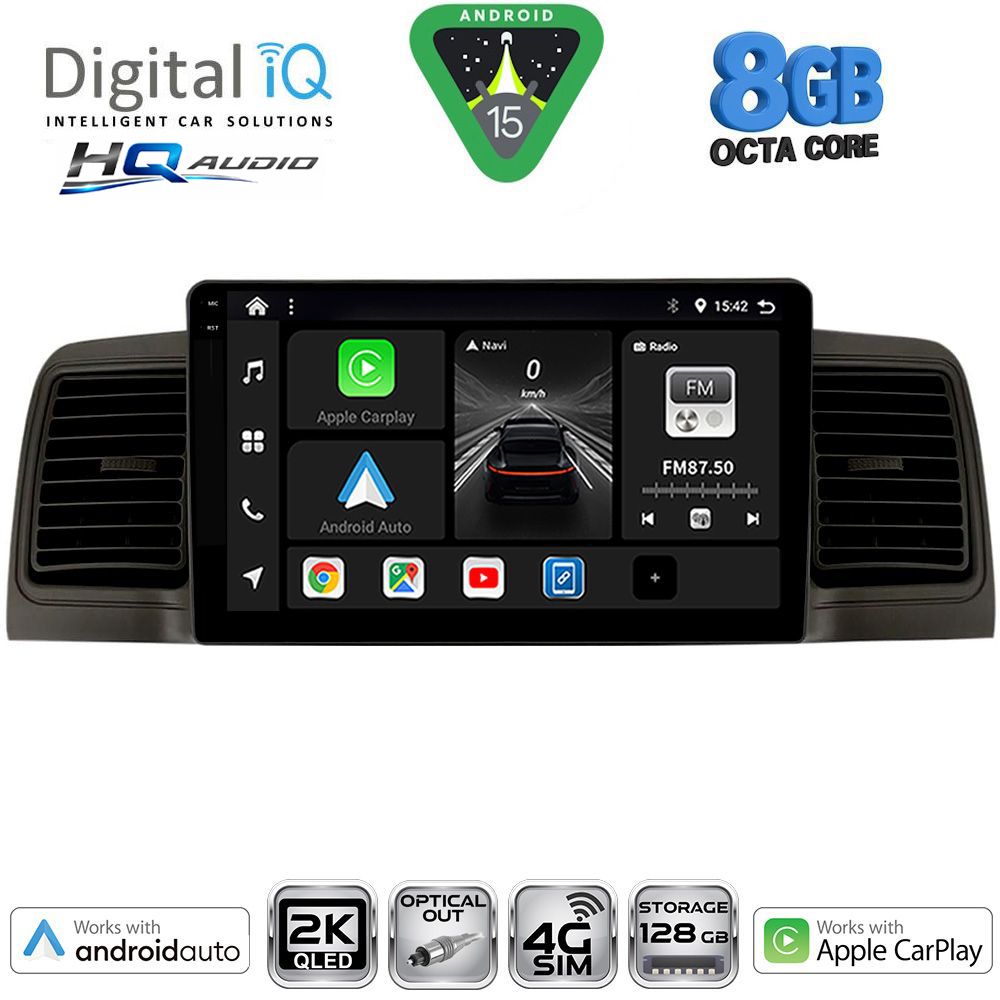 DIGITAL IQ BXK 20712BL_CPAA (9inc) MULTIMEDIA TABLET for TOYOTA COROLLA mod. 2001-2006 (BLACK)