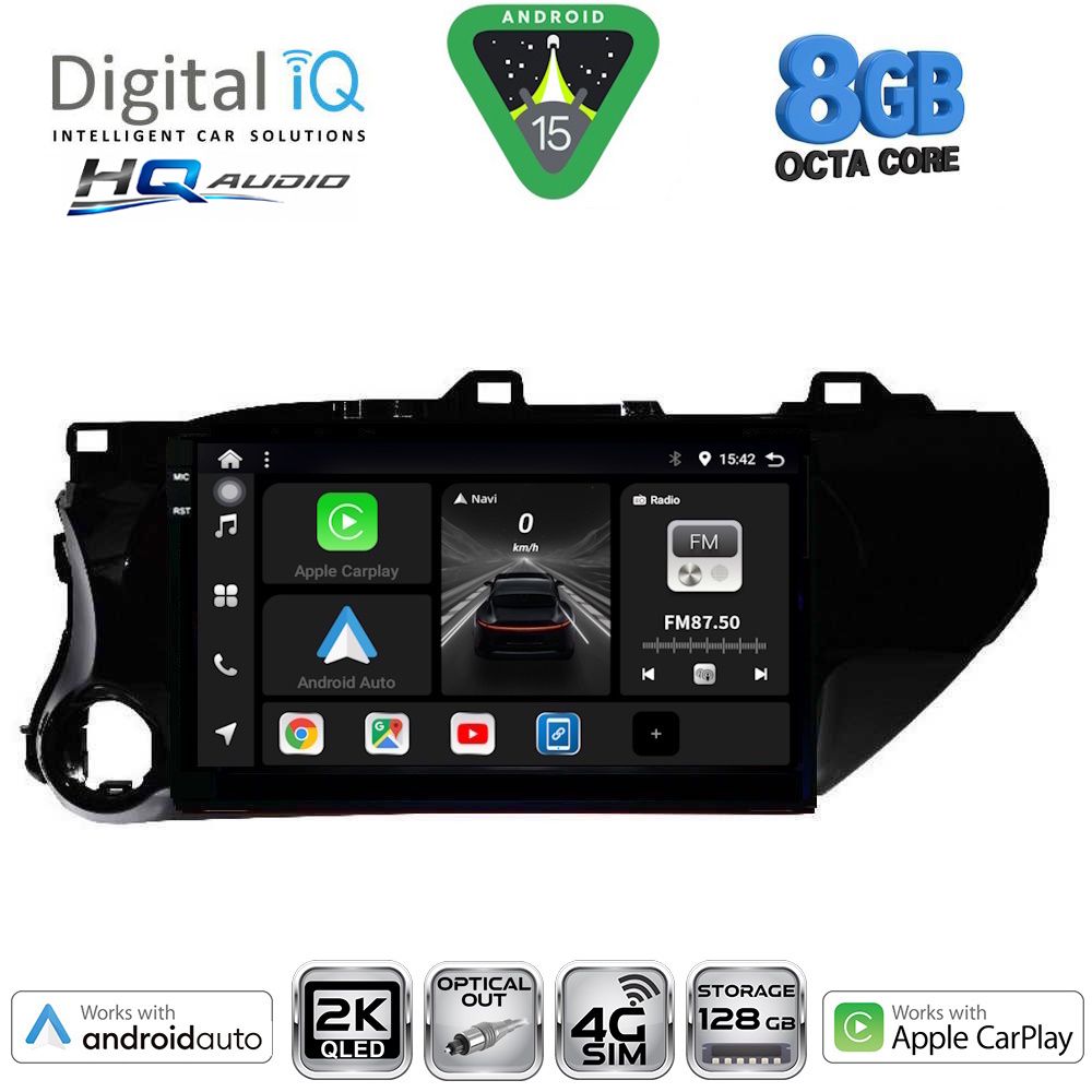 DIGITAL IQ BXK 20721_CPAA (10inc) MULTIMEDIA TABLET for TOYOTA HILUX mod. 2017-2026