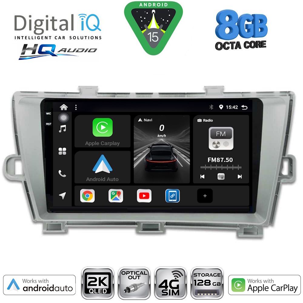 DIGITAL IQ BXK 20726SL_CPAA (9inc) MULTIMEDIA TABLET for TOYOTA PRIUS mod. 2009-2015 (SILVER)