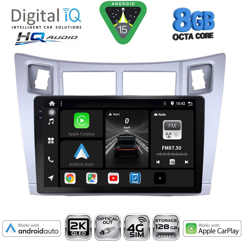 DIGITAL IQ BXK 20736SL_CPAA (9inc) MULTIMEDIA TABLET for TOYOTA YARIS mod. 2006-2011 (SILVER)