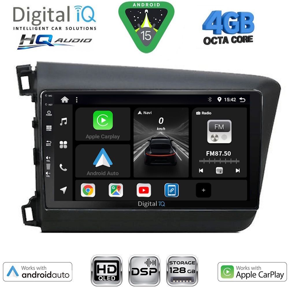 DIGITAL IQ BXK 191904D_CPAA (9inc) MULTIMEDIA TABLET for HONDA CIVIC 4Doors mod. 2012-2016
