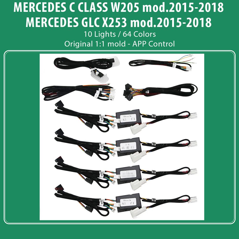 DIQ AMBIENT 8161 CIC - BENZ C (W205) - GLC (X253) mod. 2015-2018 (Digital iQ Ambient Light for Mercedes C (W205) - GLC (X253) mod. 2015-2018 with 10 Lights)