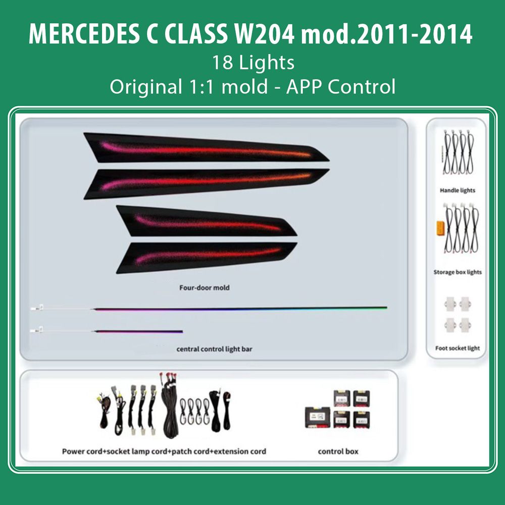 DIQ AMBIENT BENZ BC17D4 (Digital iQ Ambient Light for Mercedes C (W204) mod. 2011-2014 with 18 Lights)