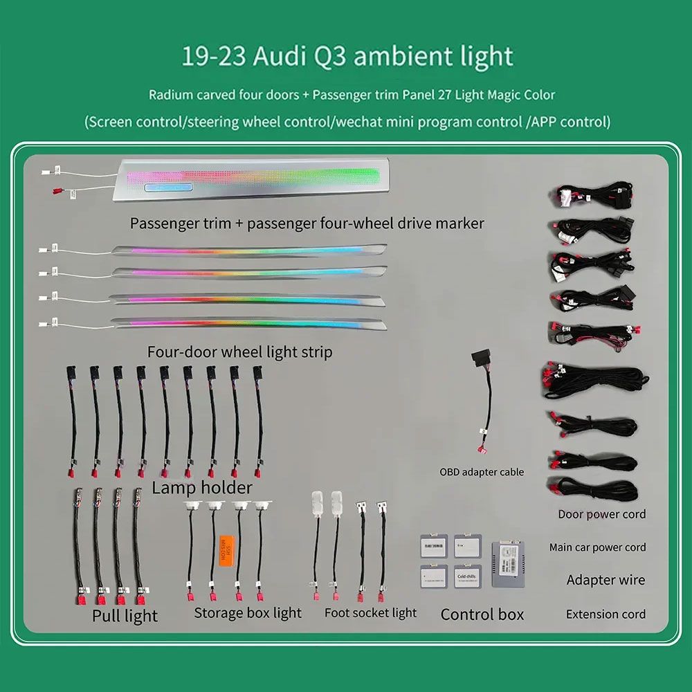 DIQ AMBIENT AUDI Q3 FULL (F3) mod. 2019-2025 (Digital iQ Ambient Light for Audi Q3 mod. 2019-2025 with 27 Lights)