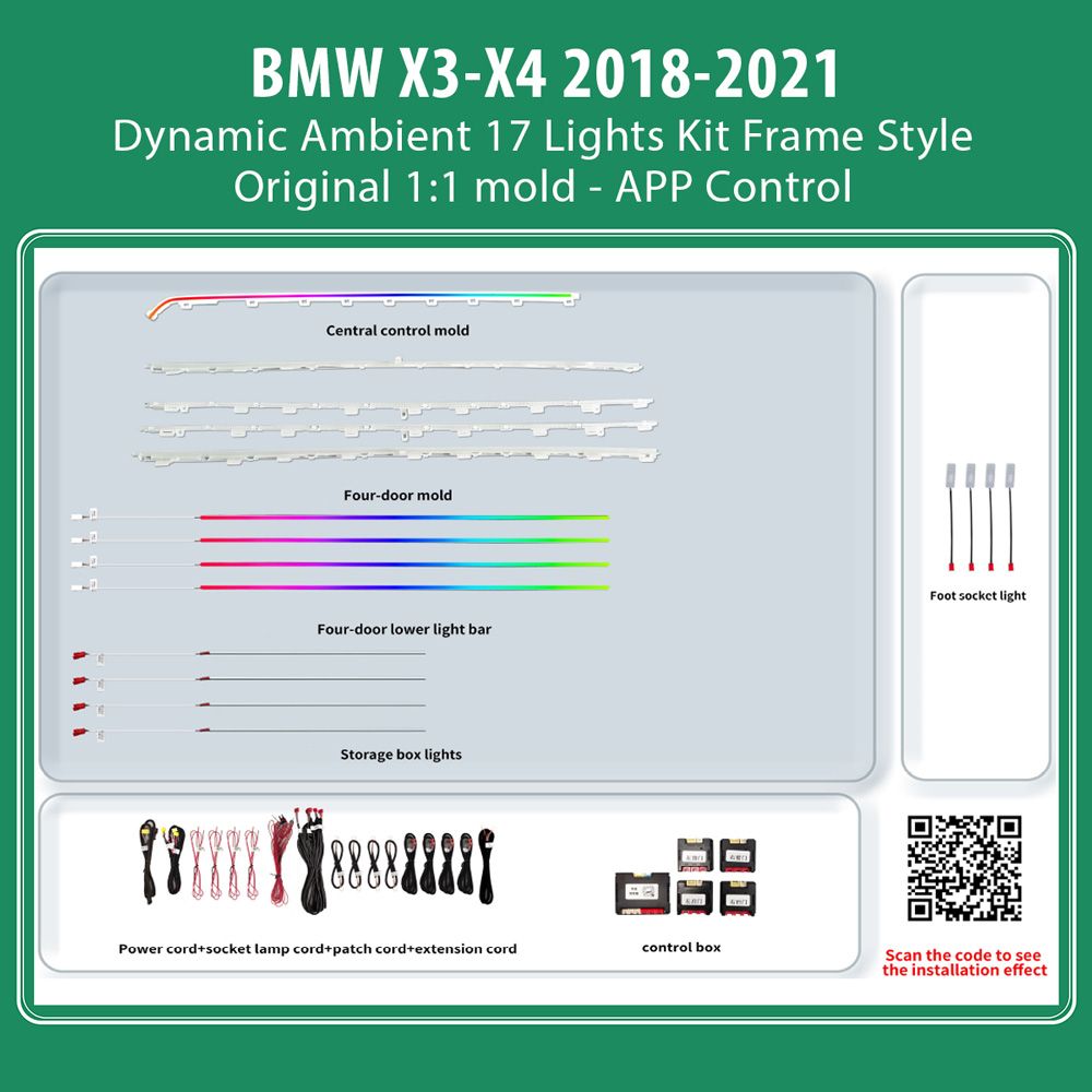 DIGITAL IQ AMBIENT 8173D_U DYNAMIC (Ambient Light for BMW X3 - X4 mod. 2018-2021 with 17 Lights