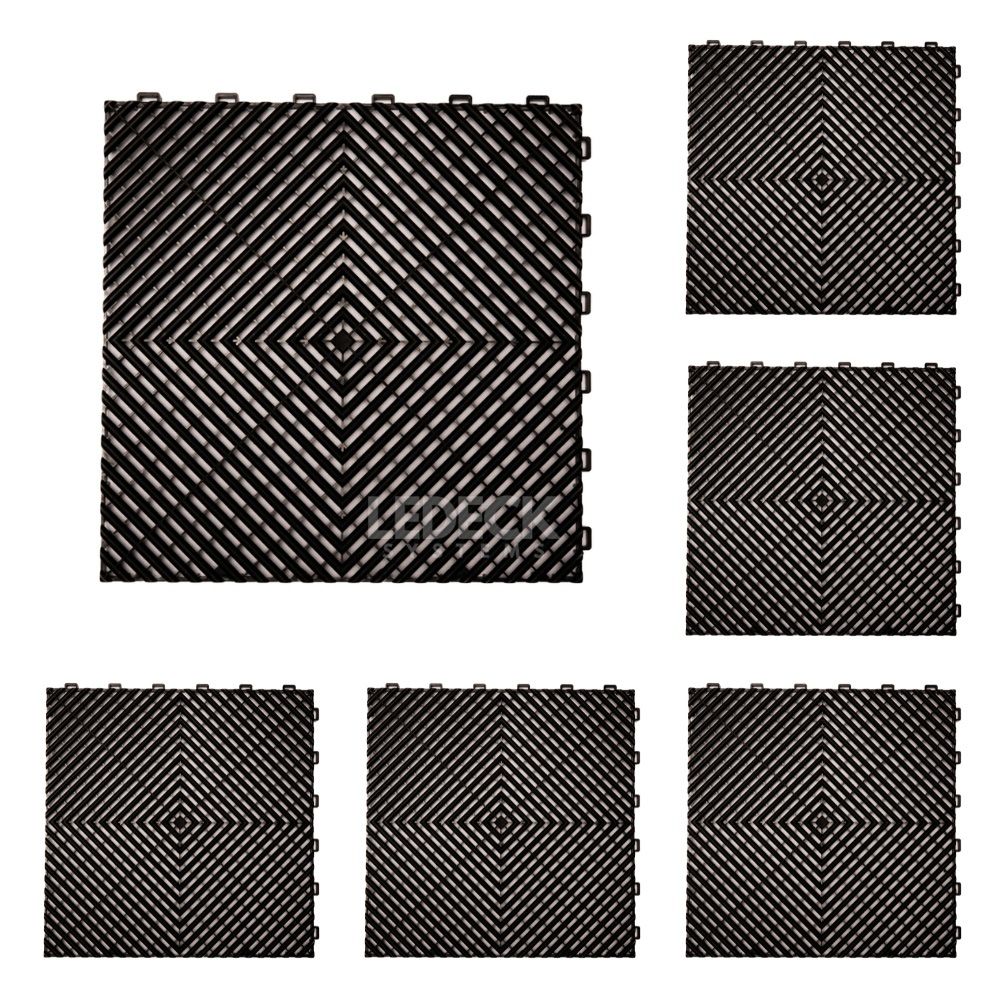 DIGITAL IQ PLASTIC FLOOR TILES 6TEM (BLACK)