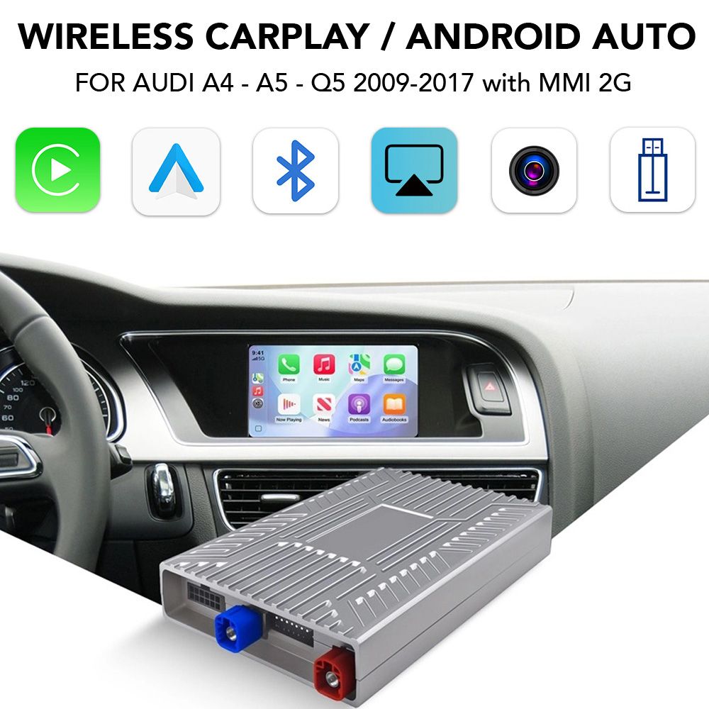 LENOVO LTP AD 2736W CPAA (WIRELESS CARPLAY / ANDROID AUTO BOX with 2 CAMERA IN for AUDI A4 - A5 - Q5 mod. 2009-2017 with MMI 2G)