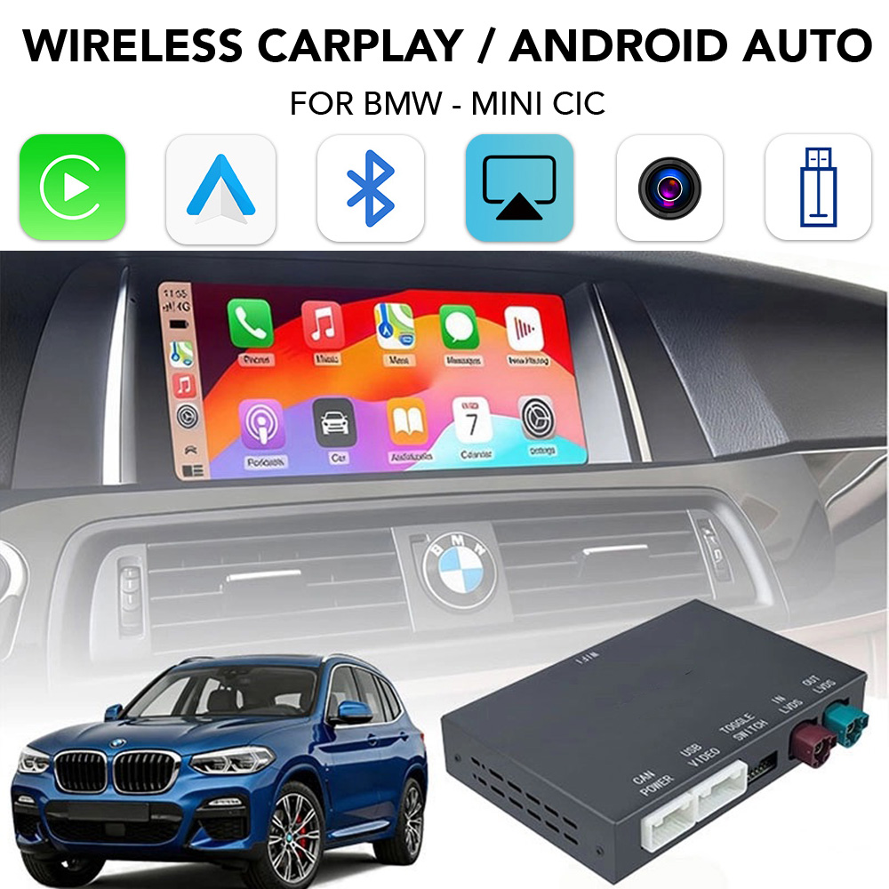 LENOVO LTP BM2906F CPAA (WIRELESS CARPLAY / ANDROID AUTO BOX for BMW - MINI (CIC system) with 2 cameras FRONT - REAR)