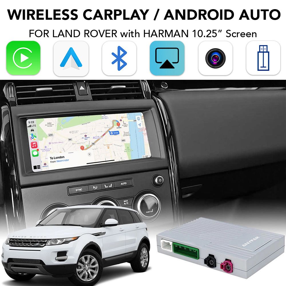 LENOVO LTP LH 2522F CPAA (WIRELESS CARPLAY / ANDROID AUTO BOX with 2 CAMERA IN for JAGUAR - LAND ROVER mod. 2016-2019 with HARMAN 10.25" Screen)