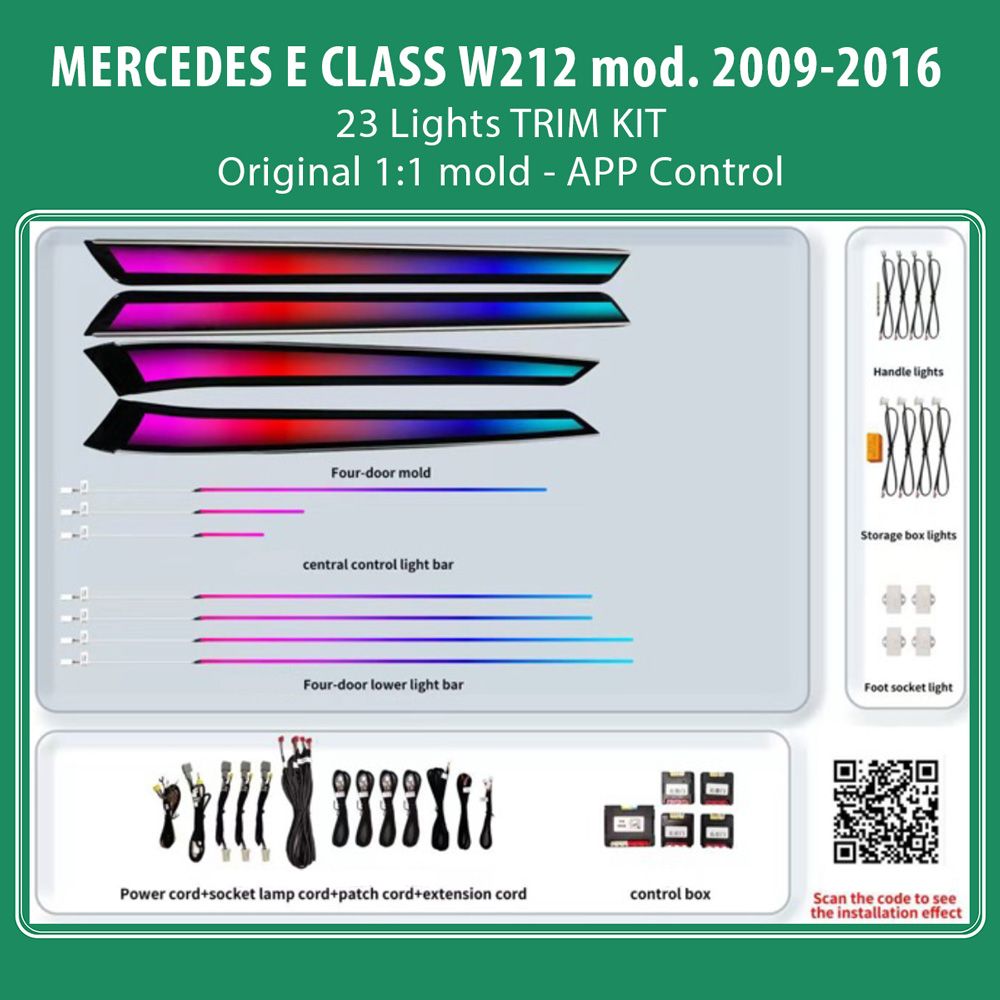 DIQ AMBIENT BENZ BC04D-DZ TRIM (Digital iQ Ambient Light for Mercedes E (W212) mod. 2009-2016 with 23 Lights Trim Kit)
