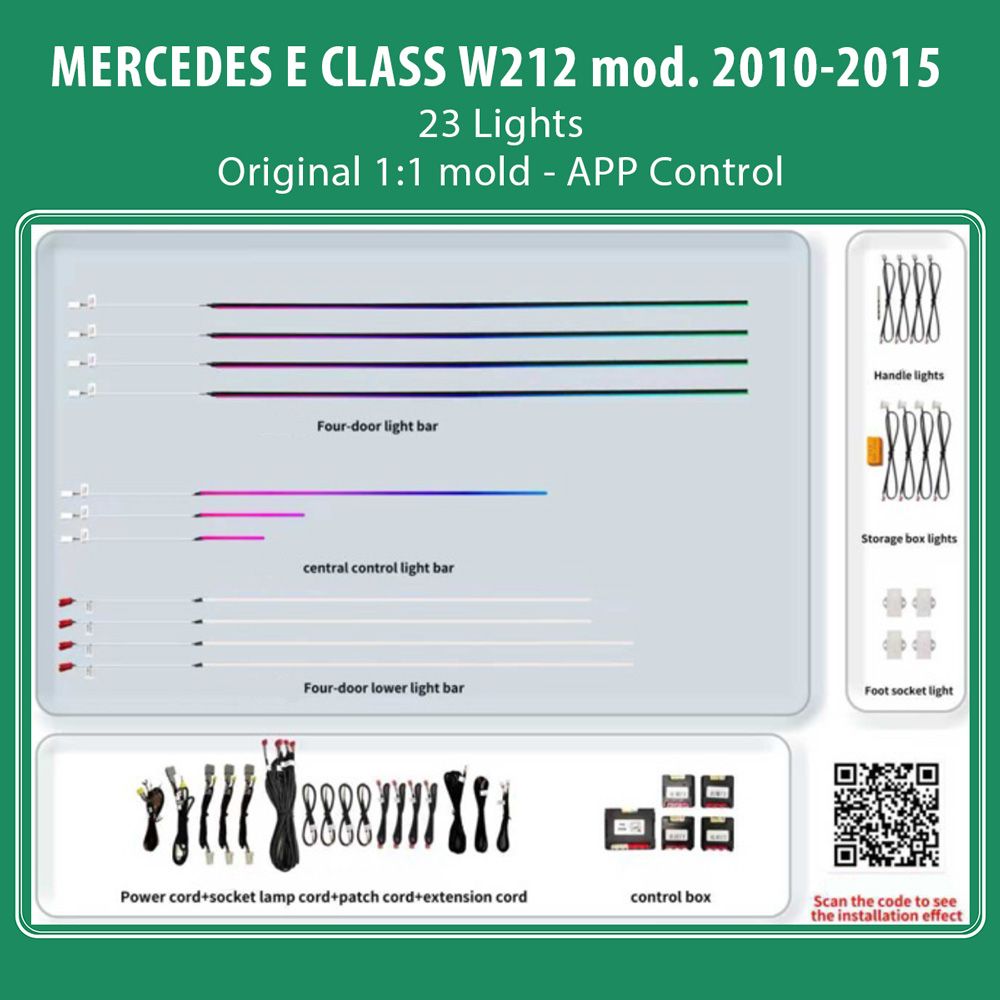 DIQ AMBIENT BENZ BC04 (Digital iQ Ambient Light for Mercedes E (W212) mod. 2009-2016 with 23 Lights)