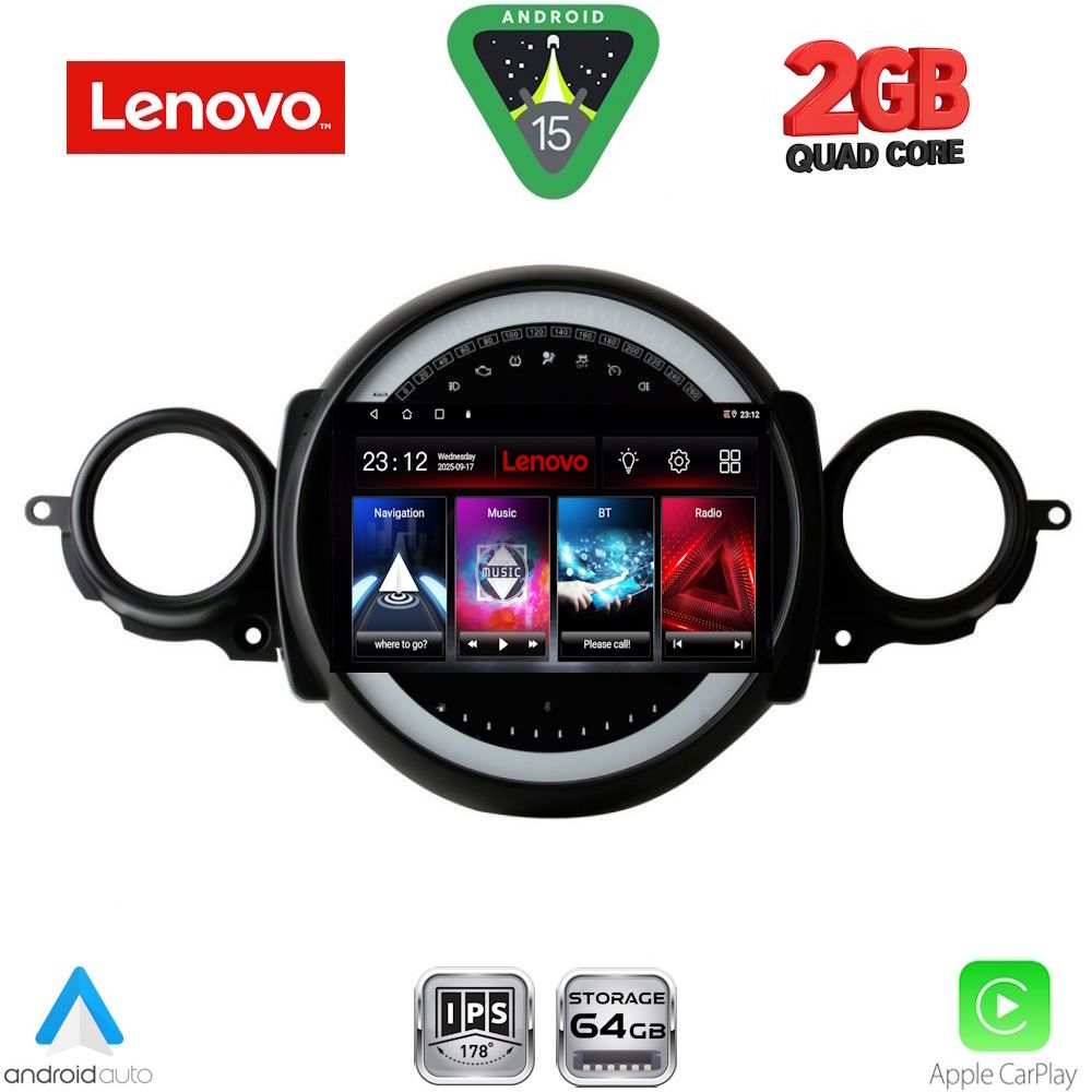 LENOVO LVD 2064_CPA (9inc) MULTIMEDIA TABLET for MINI COOPER (R56-R57) mod. 2006-2014 - CLUBMAN (R55) mod. 2007-2014