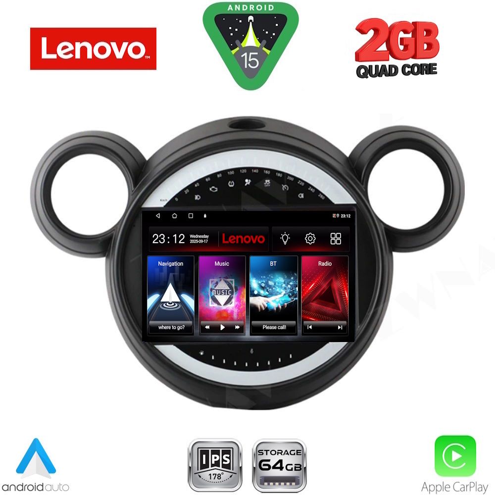 LENOVO LVD 2065_CPA (9inc) MULTIMEDIA TABLET for MINI COUNTRYMAN (R60) mod. 2010-2016 - PACEMAN (R61) mod. 2013-2016
