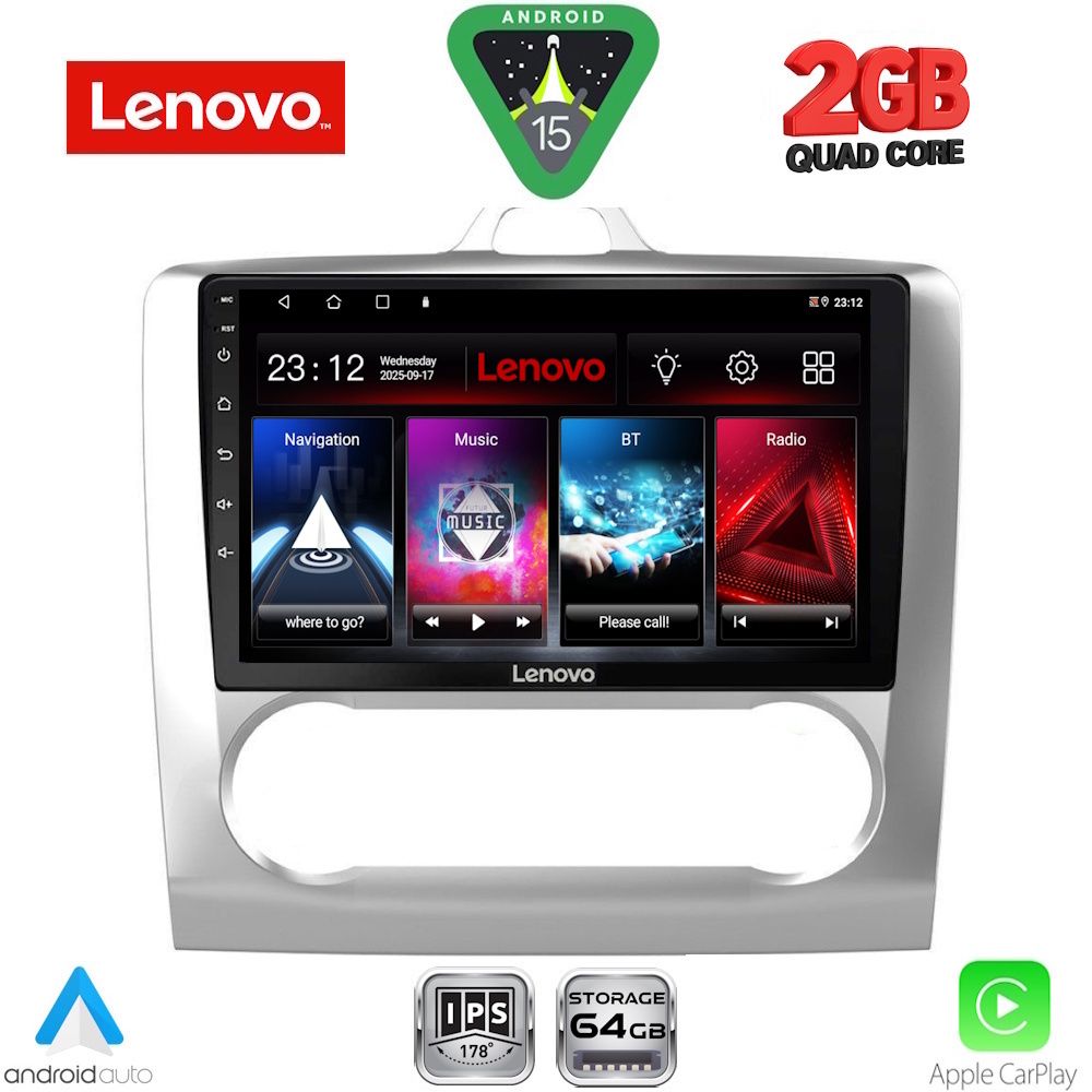 LENOVO LVD 2156SL_CPA CLIMA (9inc) MULTIMEDIA TABLET for FORD FOCUS mod. 2005-2012 (SILVER)