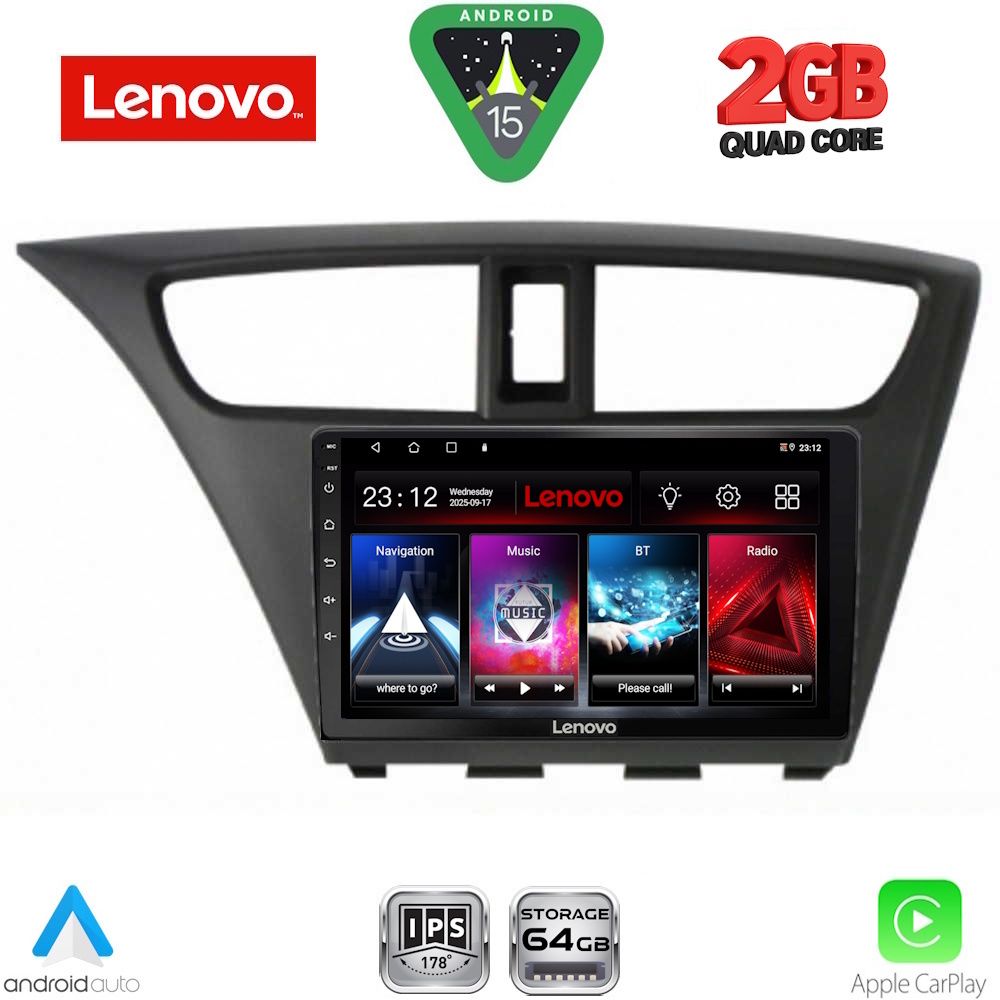 LENOVO LVD 2190_CPA (9inc) MULTIMEDIA TABLET for HONDA CIVIC mod. 2012-2016