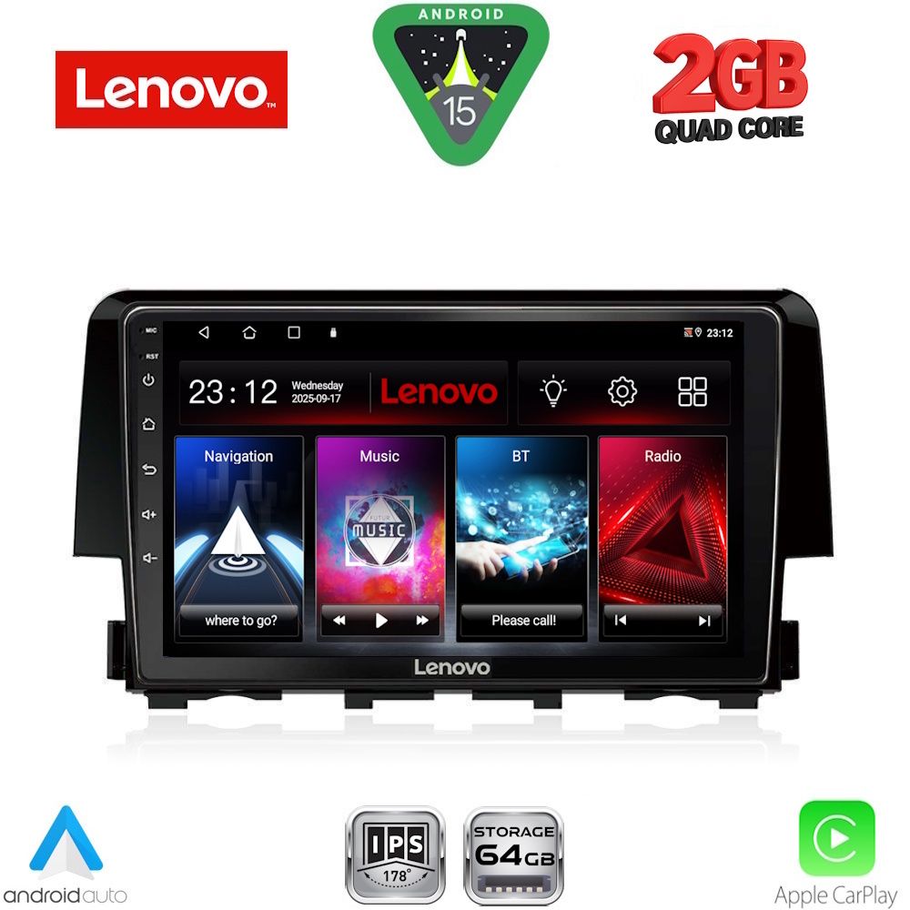 LENOVO LVD 2191_CPA (9inc) MULTIMEDIA TABLET for HONDA CIVIC mod. 2016-2021