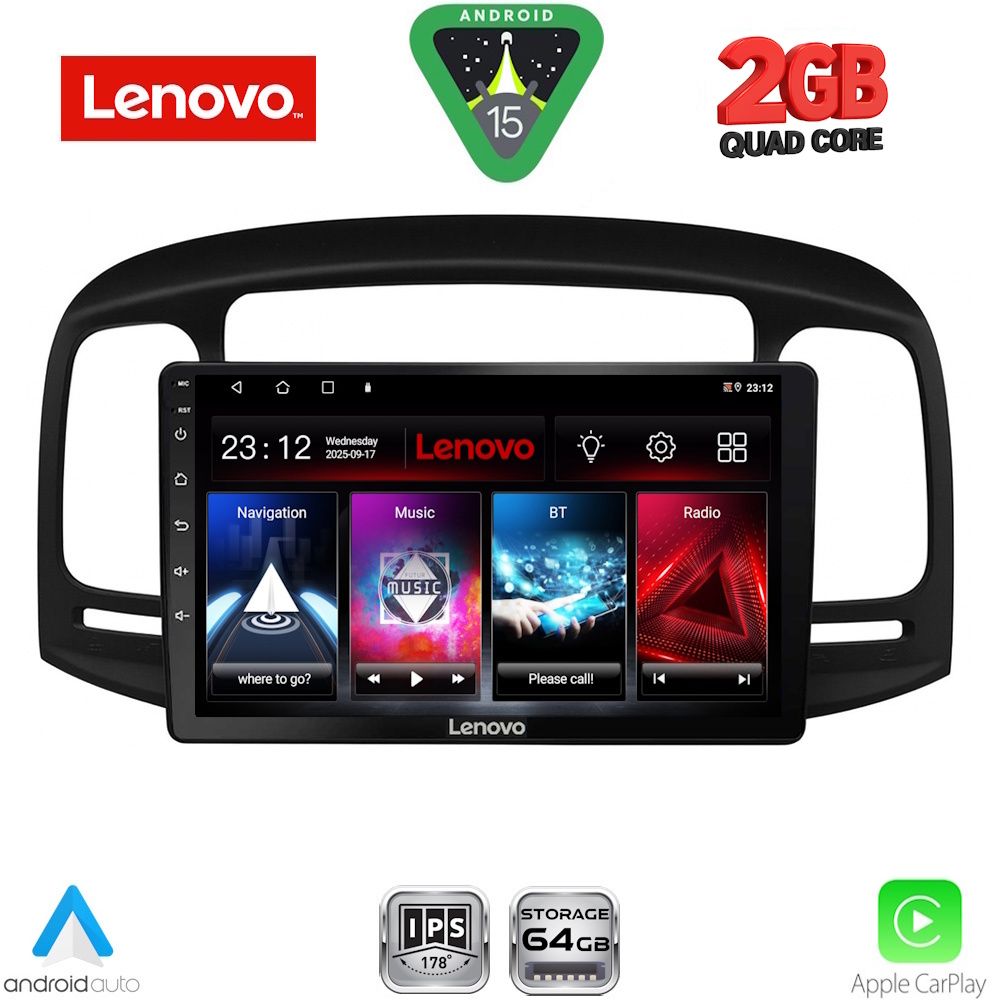 LENOVO LVD 2249BL_CPA (9inc) MULTIMEDIA TABLET for HYUNDAI ACCENT mod. 2005-2012 (BLACK)