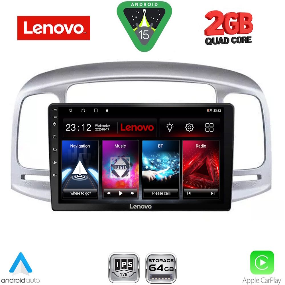 LENOVO LVD 2249SL_CPA (9inc) MULTIMEDIA TABLET for HYUNDAI ACCENT mod. 2005-2012 (SILVER)