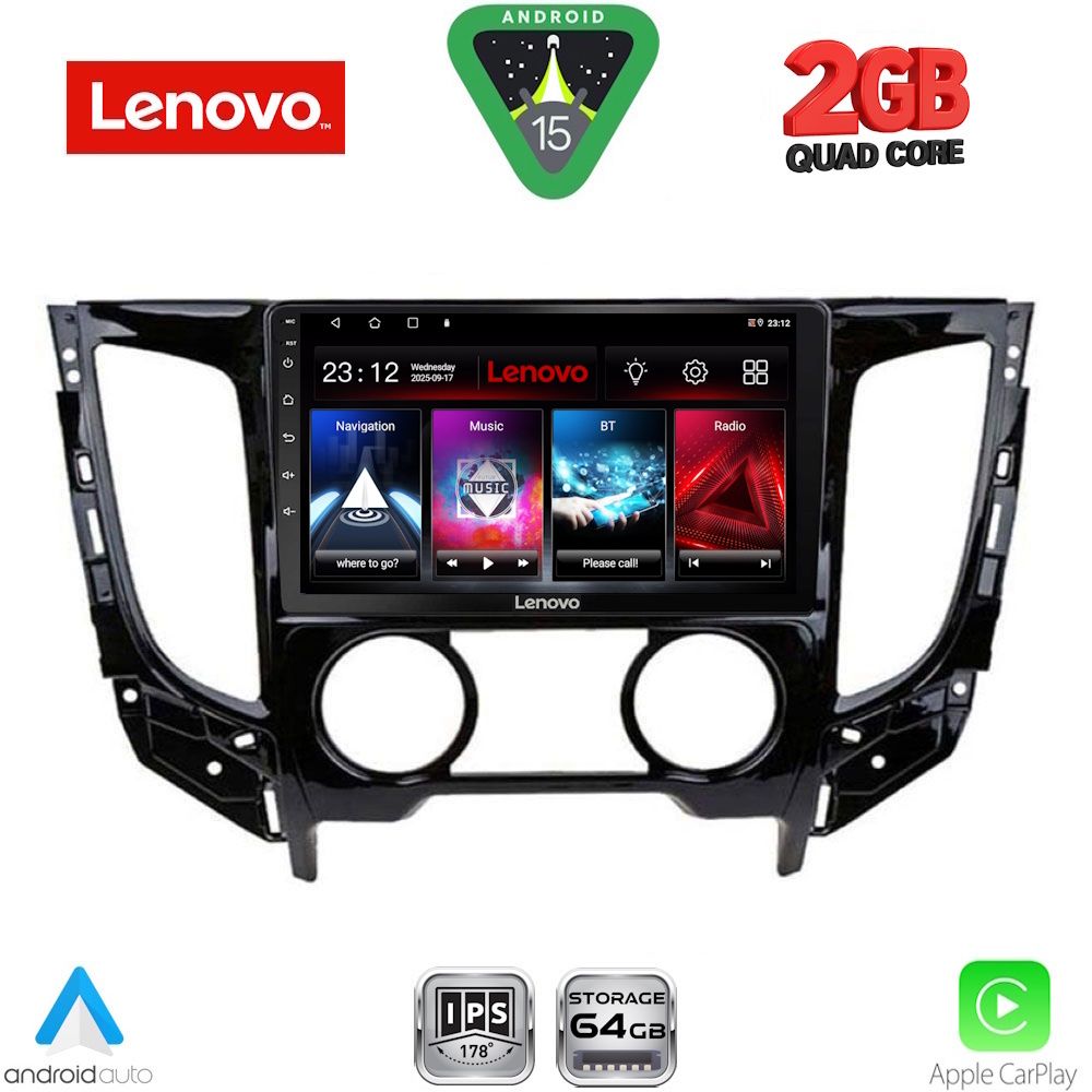 LENOVO LVD 2437_CPA A/C (9inc) MULTIMEDIA TABLET for MITSUBISHI L200 mod. 2015-2019 with A/C