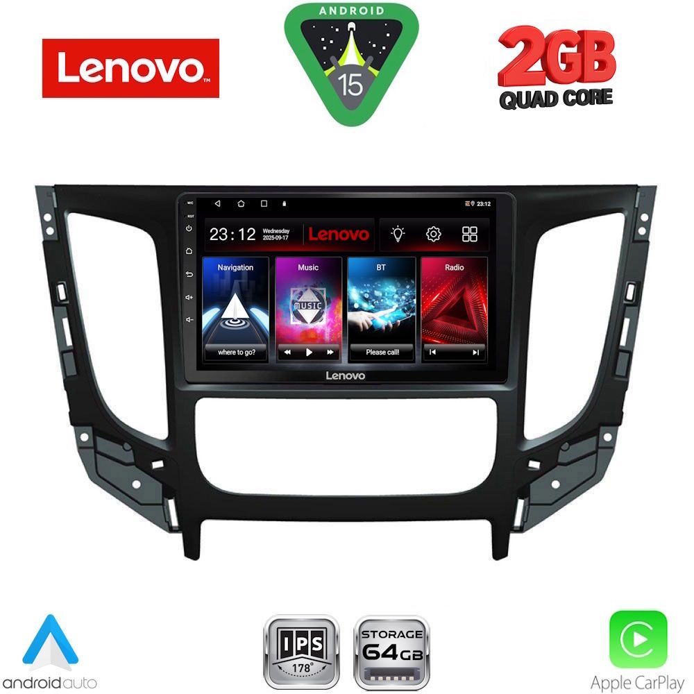 LENOVO LVD 2437_CPA CLIMA (9inc) MULTIMEDIA TABLET for MITSUBISHI L200 mod. 2015-2019 with CLIMA