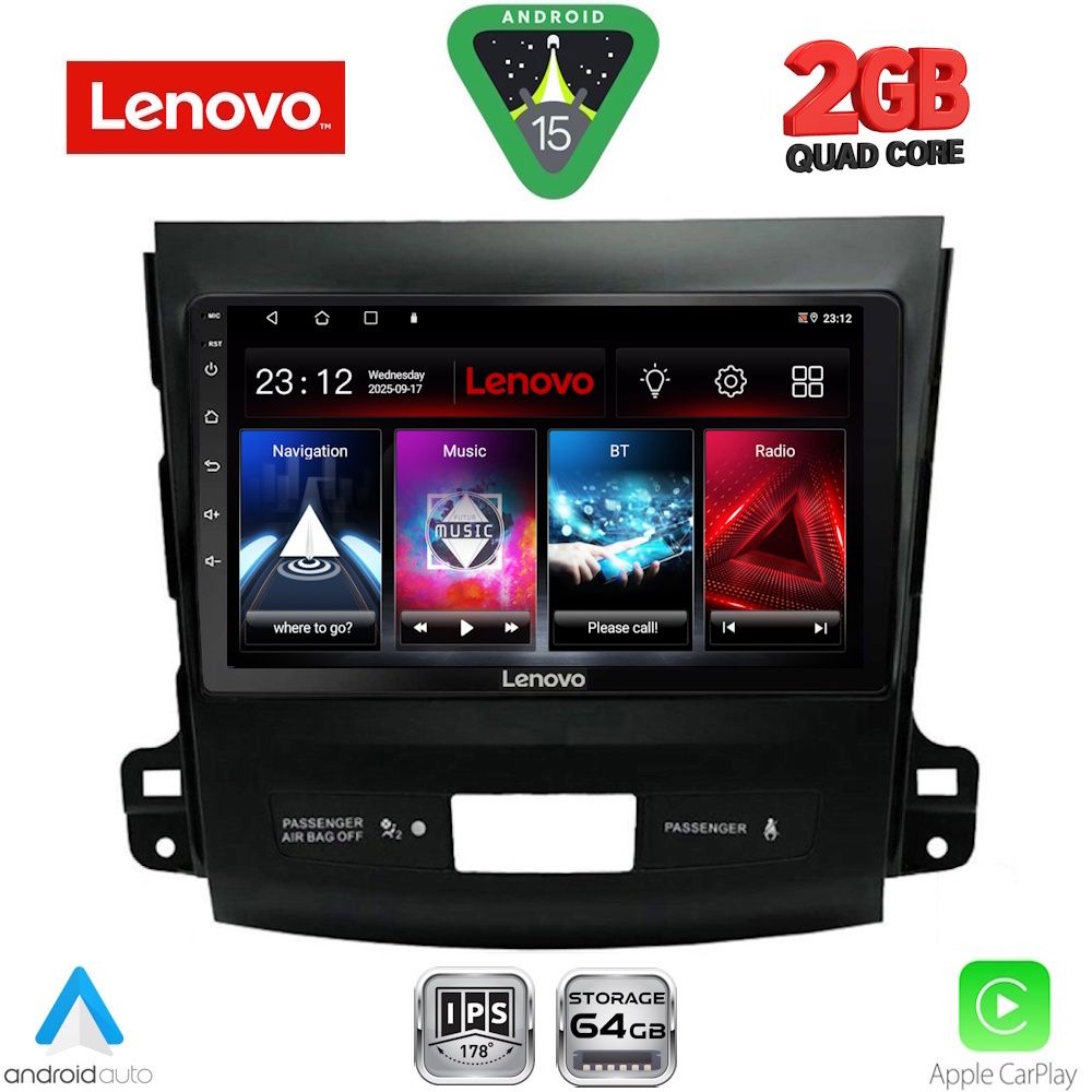 LENOVO LVD 2442_CPA (9inc) MULTIMEDIA TABLET for CITROEN C-CROSSER | MITSUBISHI OUTLANDER | PEUGEOT 4007 mod. 2006-2012
