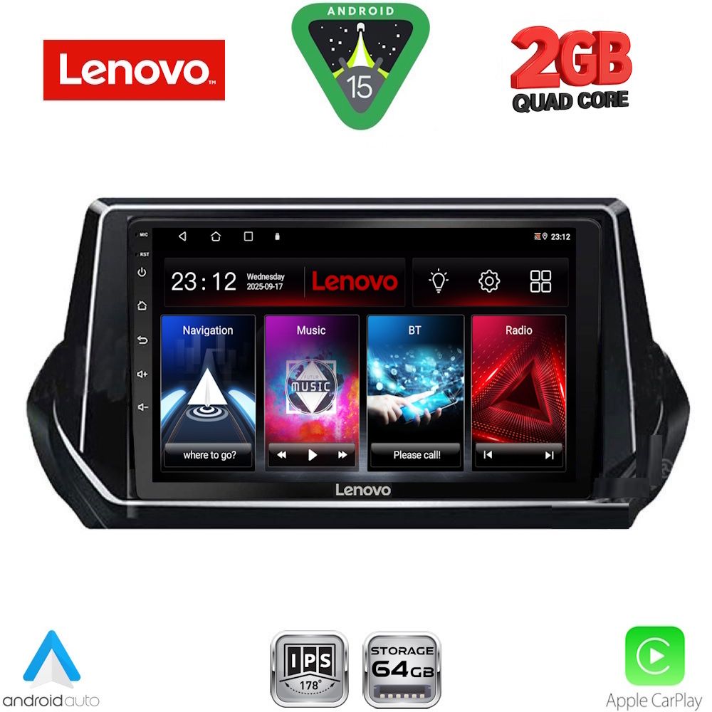 LENOVO LVD 2509_CPA (9inc) MULTIMEDIA TABLET for PEUGEOT 208 - 2008 mod. 2021-2026