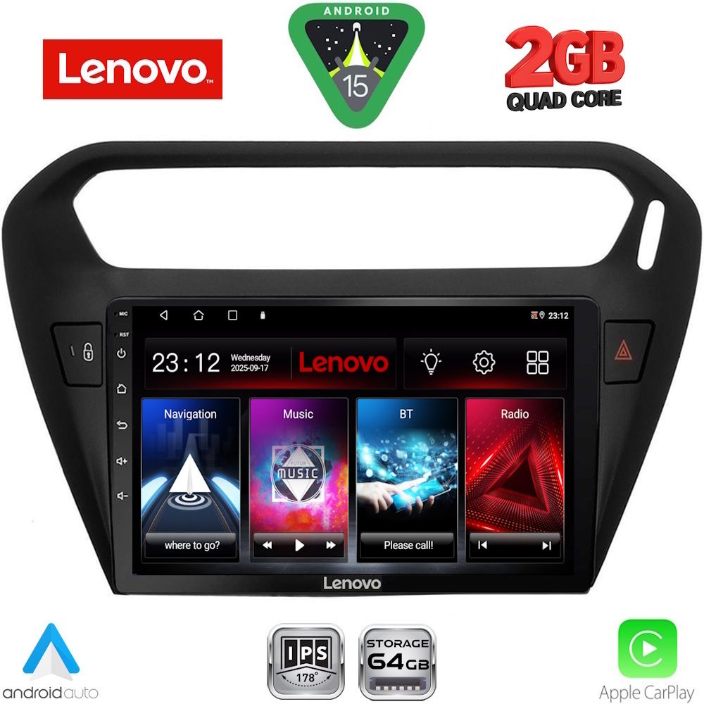 LENOVO LVD 2511BL_CPA (9inc) MULTIMEDIA TABLET for CITROEN ELYSEE – PEUGEOT 301 mod. 2013-2026 (BLACK)