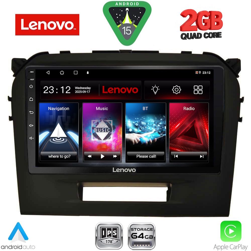 LENOVO LVD 2697BL_CPA (9inc) MULTIMEDIA TABLET for SUZUKI VITARA mod. 2016-2025 (BLACK)