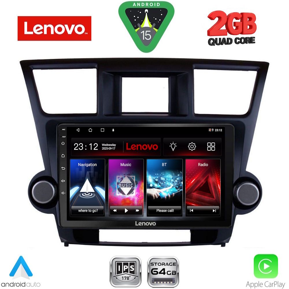 LENOVO LVD 2719_CPA (10inc) MULTIMEDIA TABLET for TOYOTA HIGHLANDER mod. 2008-2015