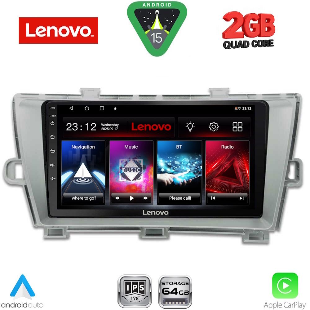 LENOVO LVD 2726SL_CPA (9inc) MULTIMEDIA TABLET for TOYOTA PRIUS mod. 2009-2015 (SILVER)