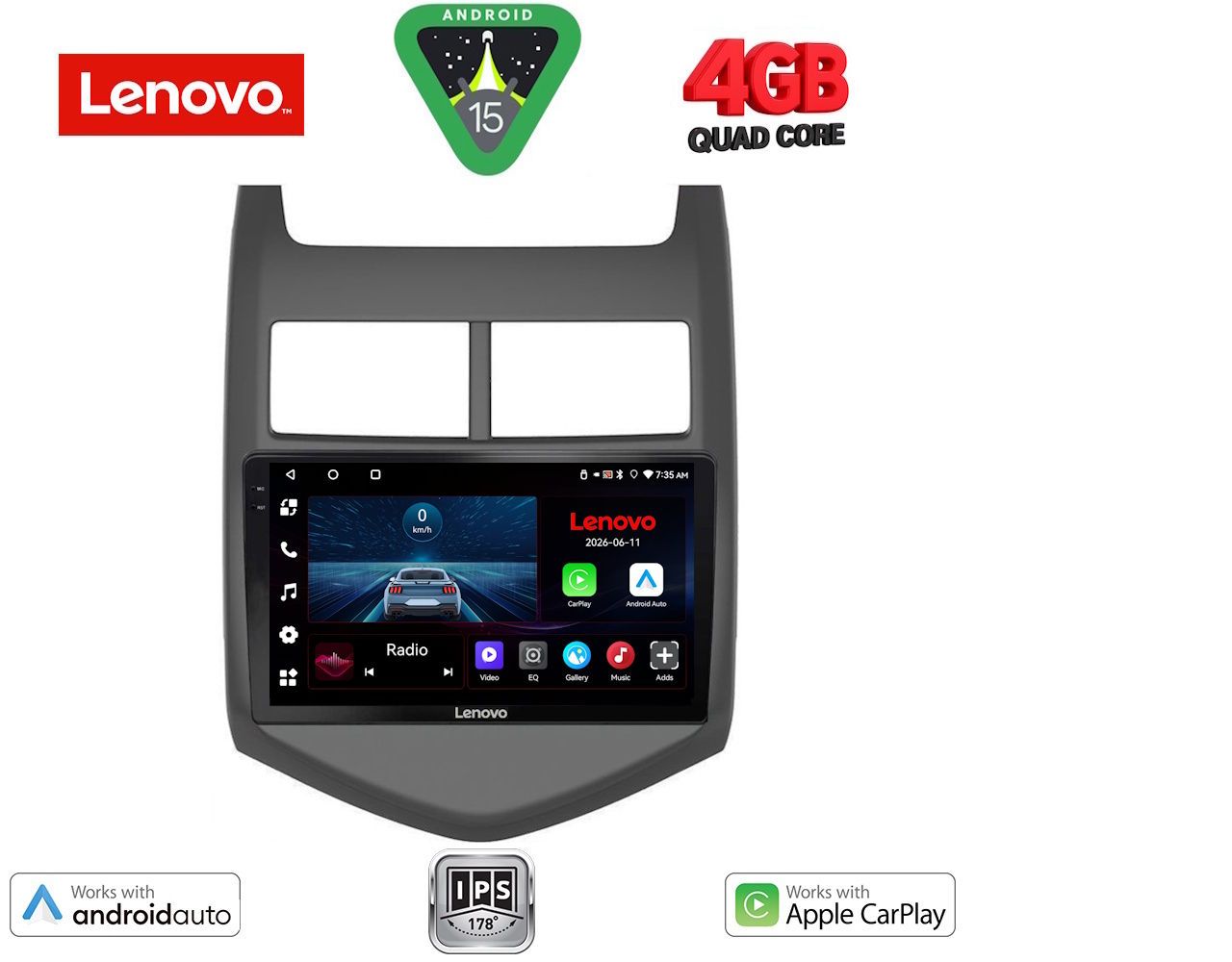 LENOVO LVE 8074_CPAA (9inc) MULTIMEDIA TABLET for CHEVROLET AVEO mod. 2011-2014