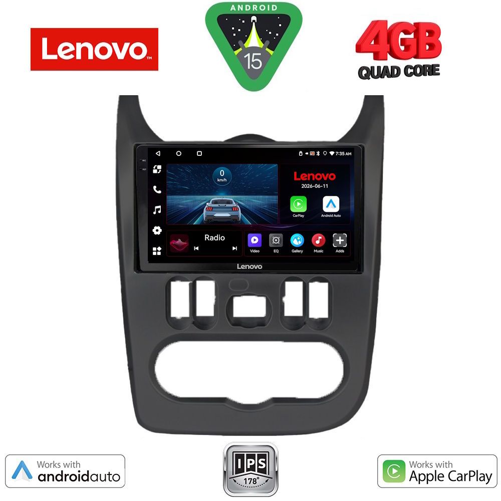 LENOVO LVE 8101BL_CPAA (9inc) MULTIMEDIA TABLET for DACIA DUSTER – LOGAN – SANDERO mod. 2006-2012 (BLACK)