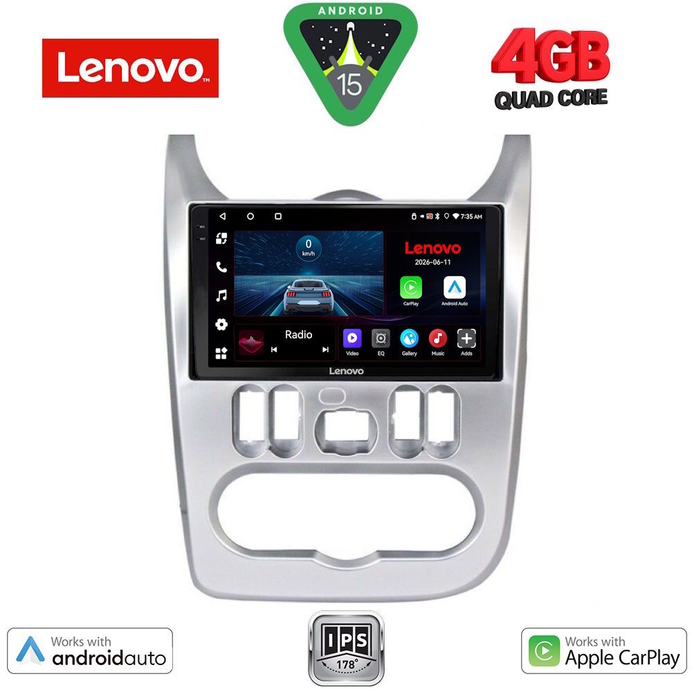 LENOVO LVE 8101SL_CPAA (9inc) MULTIMEDIA TABLET for DACIA DUSTER – LOGAN – SANDERO mod. 2006-2012 (SILVER)