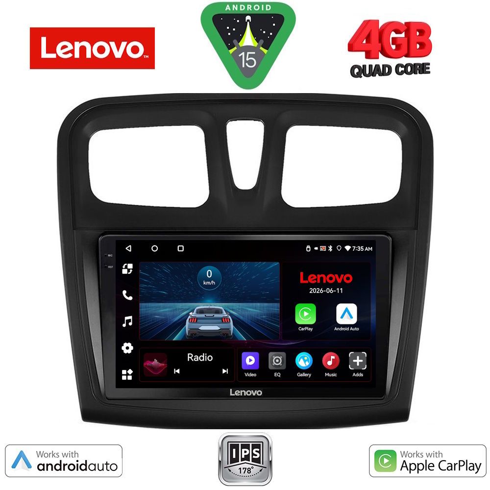 LENOVO LVE 8108SQ_CPAA (9inc) MULTIMEDIA TABLET for DACIA LOGAN – SANDERO mod. 2012-2019