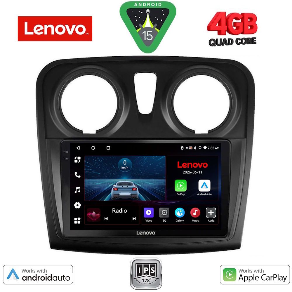 LENOVO LVE 8108_CPAA (9inc) MULTIMEDIA TABLET for DACIA LOGAN – SANDERO mod. 2012-2019