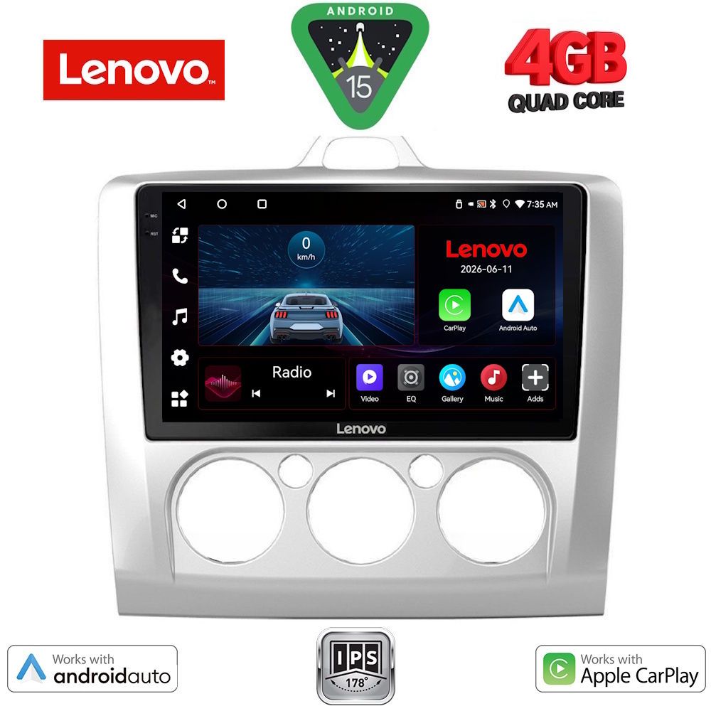 LENOVO LVE 8156SL_CPAA A/C (9inc) MULTIMEDIA TABLET for FORD FOCUS mod. 2005-2012 (SILVER)